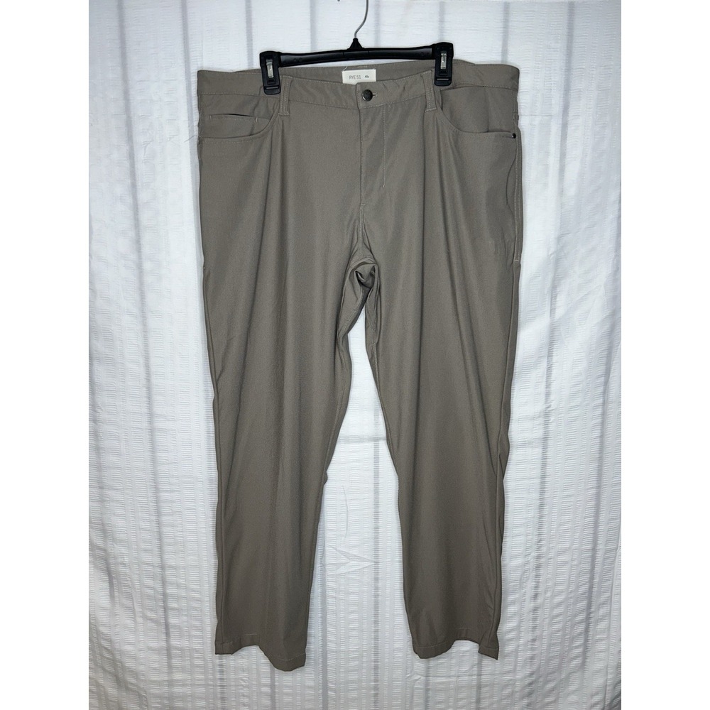RYE 51 Pants Mens 42x30 Khaki Tan Six Pocket Straight Leg Stretch Performance